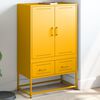 vidaXL Aparador de acero amarillo mostaza 68x39x111,5 cm