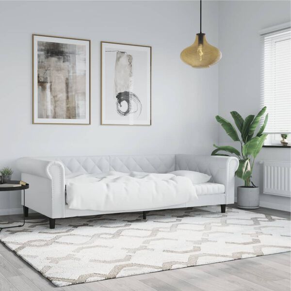 vidaXL Sof&aacute; cama cuero sint&eacute;tico blanco 80x200 cm
