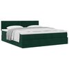 vidaXL Estructura de cama otomana con colch&oacute;n verde oscuro 180x200 cm