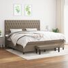 vidaXL Cama box spring con colch&oacute;n tela gris taupe 200x200 cm