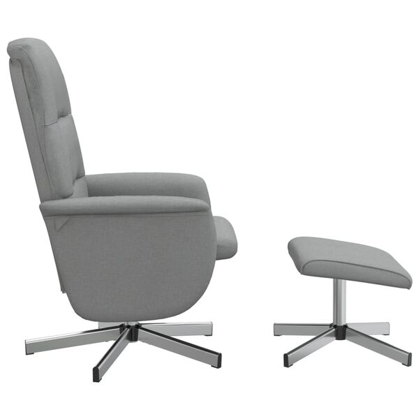 vidaXL Sill&oacute;n reclinable con reposapi&eacute;s tela gris claro
