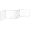 vidaXL Puerta para perros plegable 4 paneles madera &aacute;lamo blanca 320cm