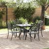 vidaXL Conjunto de mesa de jard&iacute;n 5 pcs Negro Aluminio fundido