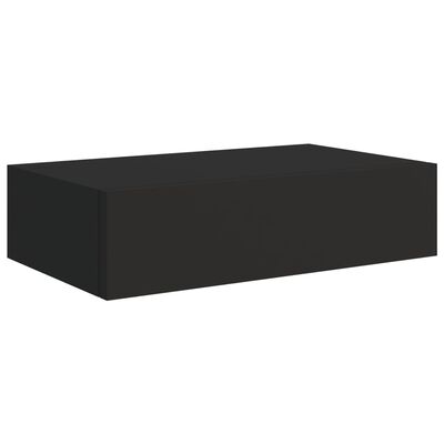 vidaXL Estantes de pared con cajón 2 uds MDF negro 40x23,5x10 cm