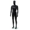 vidaXL Maniqu&iacute; de hombre completo base vidrio negro brillante 185 cm