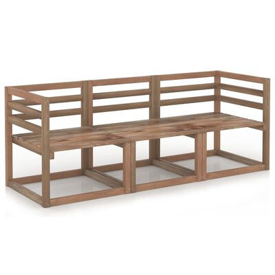 vidaXL Set de sofá de jardín de palets 3 pzas madera impregnada marrón