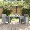 vidaXL Conjunto de Comedor de Jardín 3 pcs Gris Claro Ratan Polt