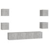 vidaXL Set de muebles de sal&oacute;n 6 pzas madera ingenier&iacute;a gris hormig&oacute;n