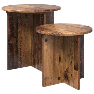 vidaXL Conjunto de mesas auxiliares 2 uds. Madera envejecida