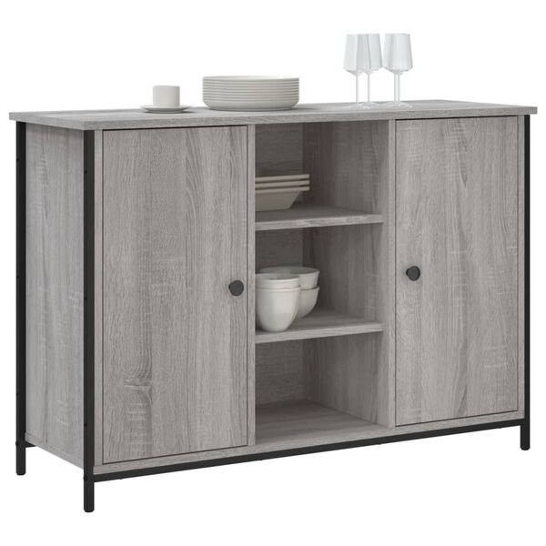 vidaXL Aparador de madera de ingeniería gris Sonoma 100x35x70 cm