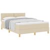 vidaXL Cama tipo Box Spring con colch&oacute;n Crema 140 x 190 cm tela