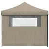 vidaXL Tienda de fiesta plegable Pop-Up con 4 paredes laterales taupe