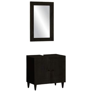 vidaXL Conjunto de muebles de ba&ntilde;o 2 piezas madera maciza de mango