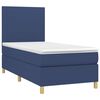 vidaXL Cama box spring con colch&oacute;n tela azul 90x190 cm