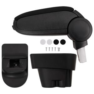 vidaXL Reposabrazos para coche Negro 12x36x(33,5-48) cm ABS