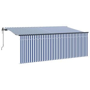 vidaXL Toldo con Persiana Rayado Crema 350 x 200 x 120 cm Tela y Metal