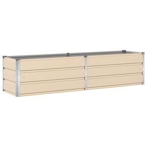 vidaXL Jardinera Marfil 195 x 50 x 45 cm Acero Galvanizado