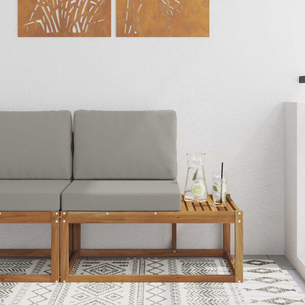 vidaXL Sof&aacute; de esquina exterior con coj&iacute;n Natural 91 x 63 x 73 cm