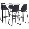 vidaXL Juego de mesa alta y taburetes 5 piezas pl&aacute;stico negro