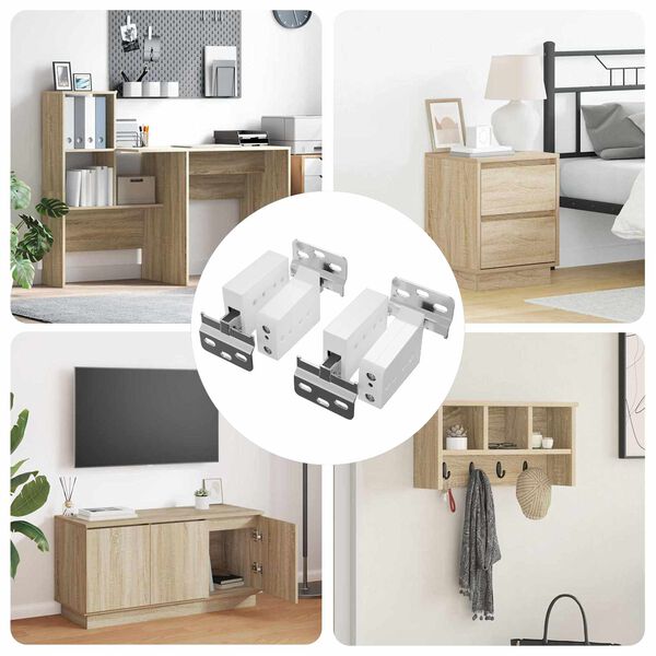 vidaXL Soporte de gabinete colgante 2 pcs 70 x 48 x 19 mm