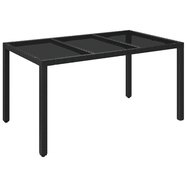 vidaXL Set de comedor de jard&iacute;n 7 pzas y cojines rat&aacute;n sint&eacute;tico negro