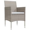 vidaXL Juego de comedor de jard&iacute;n 5 piezas con cojines beige y negro