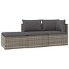 vidaXL Set de muebles de jard&iacute;n 3 pzas y cojines rat&aacute;n sint&eacute;tico gris