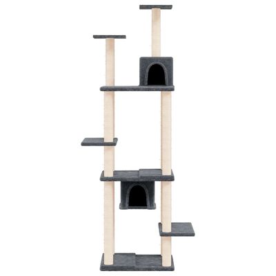 vidaXL Rascador para gatos con postes de sisal gris oscuro 176 cm
