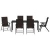 vidaXL Conjunto de Comedor de Jard&iacute;n 7 pcs Negro Polirat&aacute;n