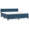 vidaXL Cama box spring con colch&oacute;n terciopelo azul oscuro 180x200 cm