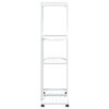 vidaXL Soporte para flores 4 alturas y ruedas hierro blanco 44x23x80cm