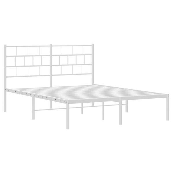 vidaXL Estructura cama sin colch&oacute;n con cabecero metal blanco 120x200cm