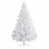 vidaXL Medio &aacute;rbol de Navidad con luces y bolas blanco 120 cm