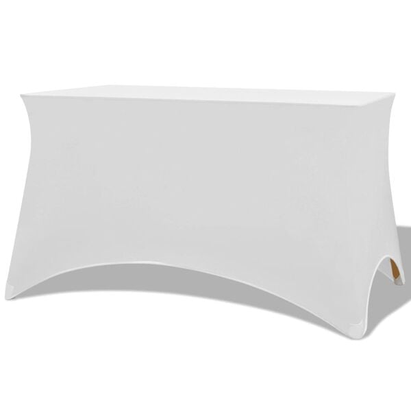 vidaXL Funda el&aacute;stica para mesa 2 uds 243x76x74 cm blanco