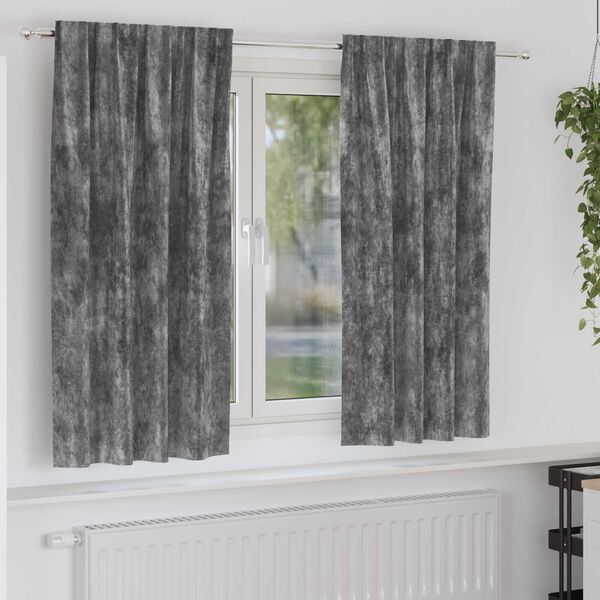 vidaXL Cortinas de Terciopelo 2 pcs Gris 175 x 140 cm Terciopelo