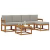 vidaXL Conjunto de sof&aacute;s de exterior 6 pcs Gris Natural y Claro