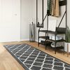 vidaXL Alfombra lavable antideslizante negro y blanco 80x300 cm
