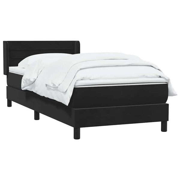 vidaXL Cama box spring con colch&oacute;n terciopelo negro 90x220 cm