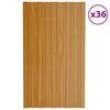 vidaXL Panel de techo 36 pcs Natural 80 x 45 cm Acero galvanizado