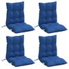 vidaXL Cojines para silla respaldo bajo 4 uds tela Oxford azul real