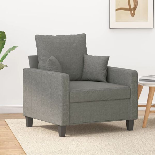 vidaXL Sillón de tela gris oscuro 60 cm