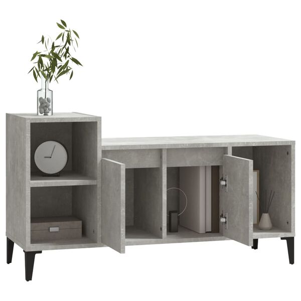 vidaXL Mueble para TV madera contrachapada gris hormigón 100x35x55 cm