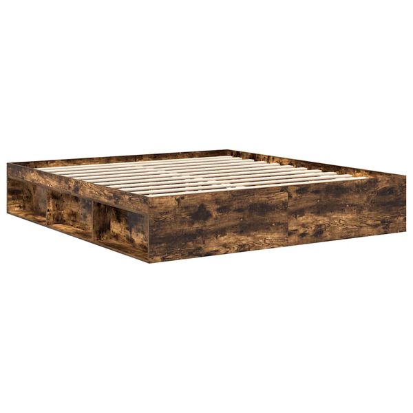 vidaXL Estructura de cama roble ahumado 180x200 cm