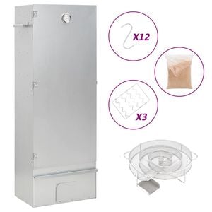 vidaXL Horno ahumador de BBQ con generador humo fr&iacute;o acero galvanizado