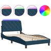 vidaXL Estructura de cama con LED sin colch&oacute;n terciopelo azul 100x200 cm
