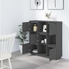vidaXL Aparador alto de madera maciza de pino gris 110,5x35x117 cm