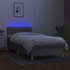 vidaXL Cama box spring con colch&oacute;n tela y LED gris claro 100x200 cm