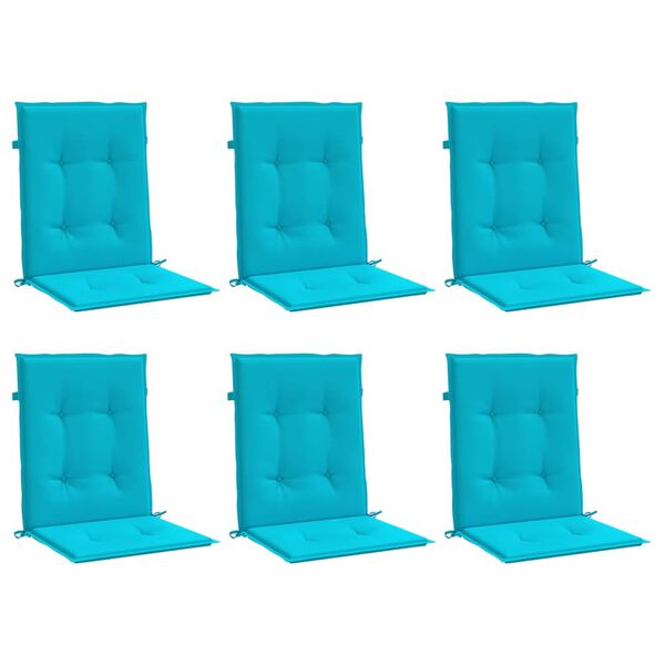 vidaXL Cojines para silla con respaldo bajo 6 uds tela turquesa