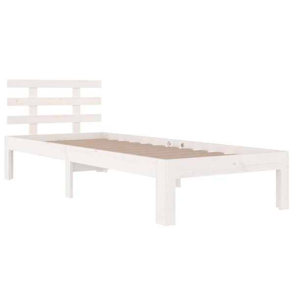 vidaXL Estructura de cama individual sin colchón blanco 90x190 cm