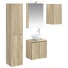 vidaXL Juego de Muebles de Ba&ntilde;o 5 pcs Roble Sonoma 50 x 14,5 x 70 cm